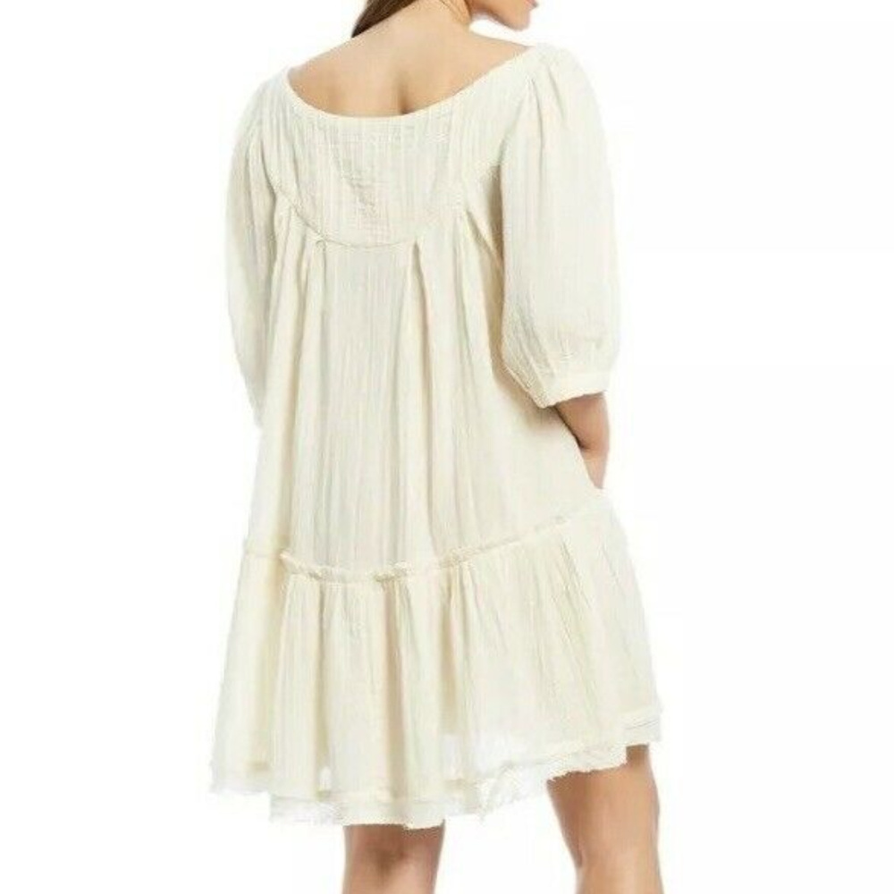Free People Mystery Land Tunic L White Mini Dress - Picture 4 of 8